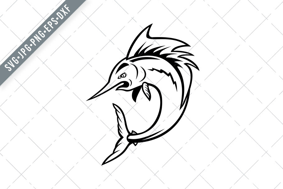 Download Blue Marlin Charter Fishing Boat Svg Pre Designed Illustrator Graphics Creative Market