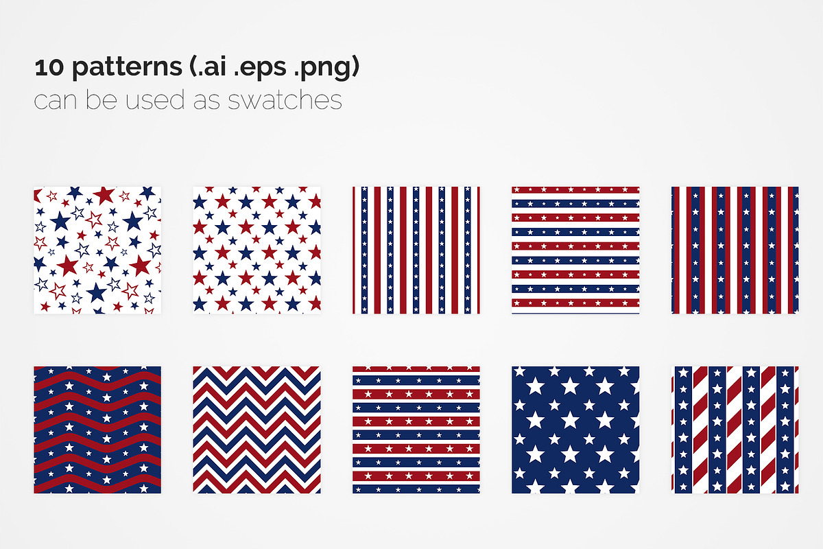 American Patterns Pack PreDesigned Illustrator Graphics Creative