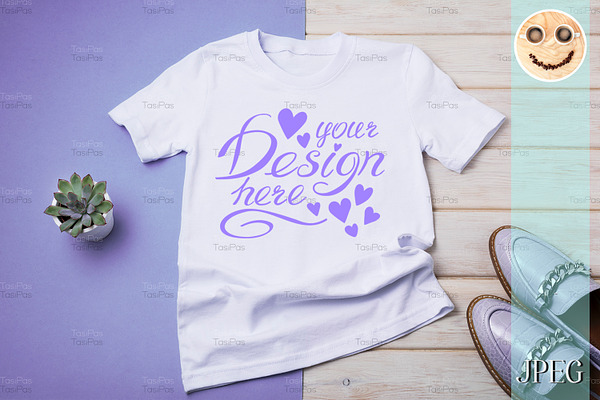 Download Women's T-shirt mockup with loafers | Creative Photoshop ...