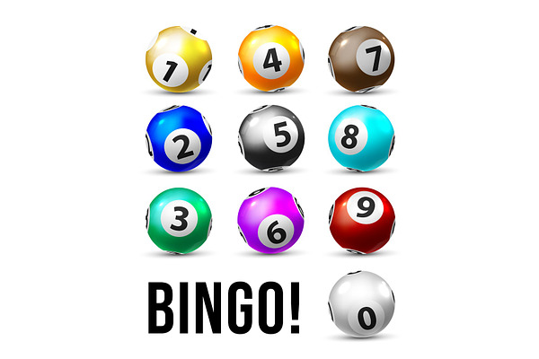 Bingo balls. Ten lottery balls set | Pre-Designed Vector Graphics ...