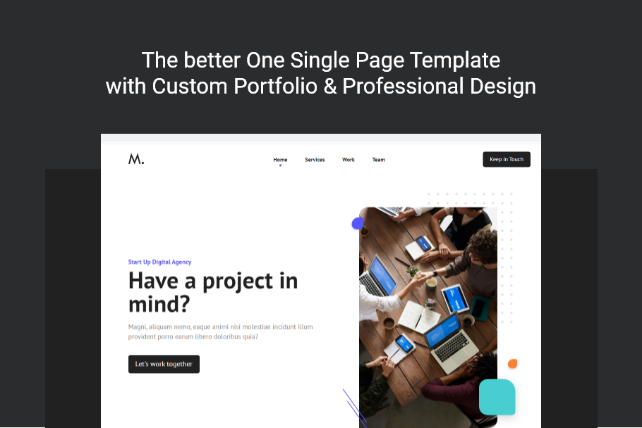 Startup One Page Template | HTML Templates ~ Creative Market