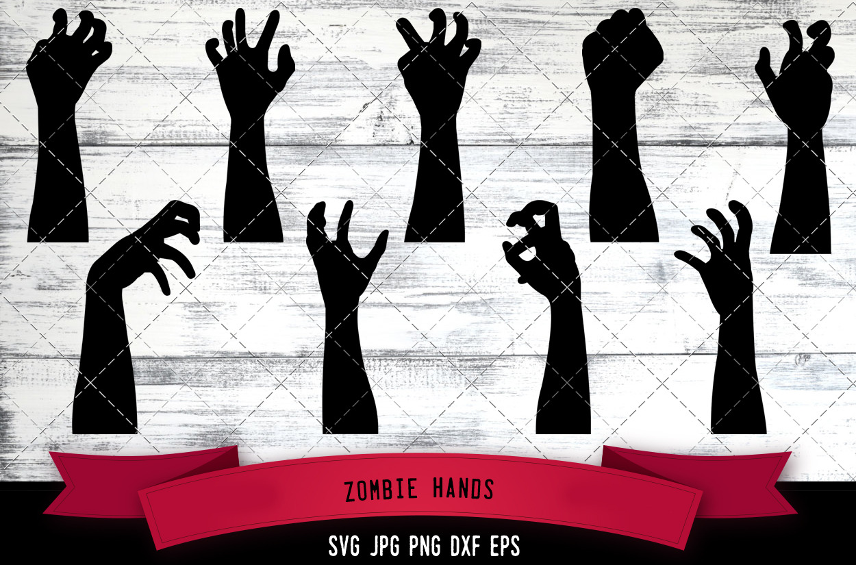 Download Zombie Hands Silhouette Vector Pre Designed Illustrator Graphics Creative Market