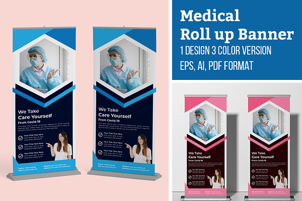 Creative Roll Up Banner Design Creative Illustrator Templates Creative Market