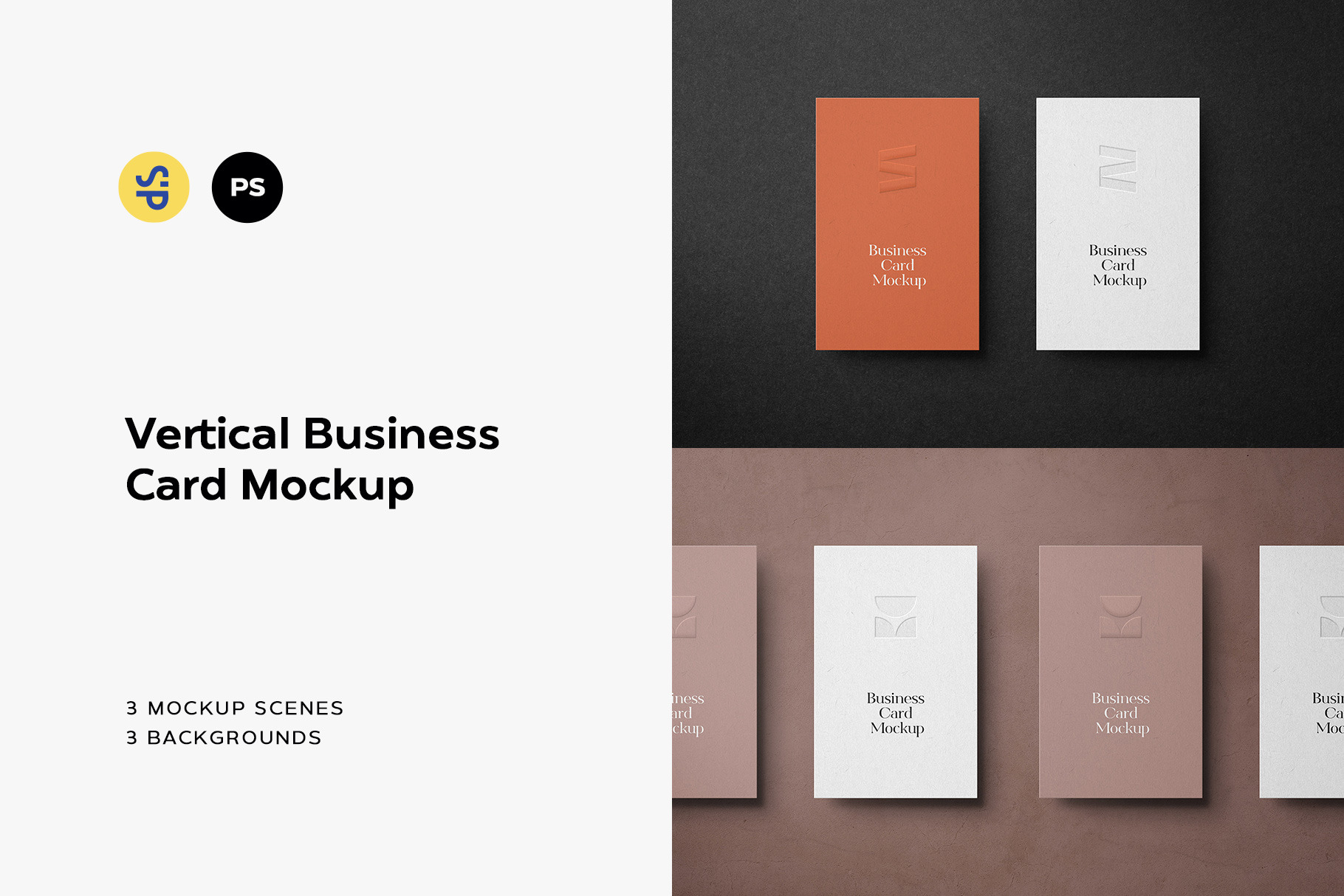 Download Vertical Business Card Mockup Creative Photoshop Templates Creative Market