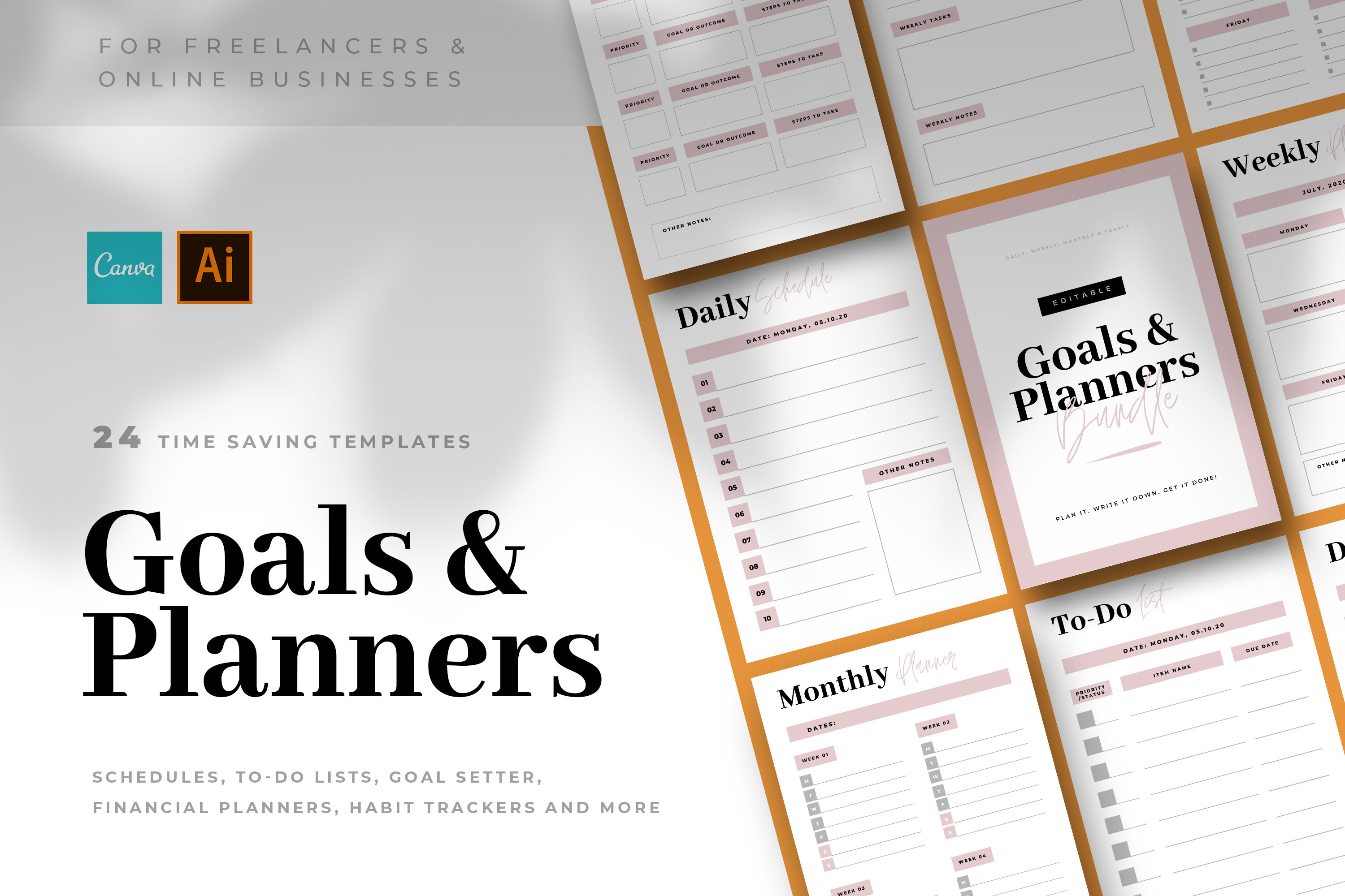 CANVA To-Do Lists & Planners Bundle | Presentation Templates ~ Creative