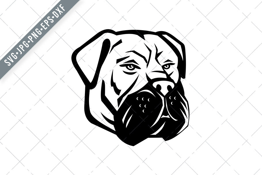 Download Bullmastiff Dog Head Mascot Svg Pre Designed Illustrator Graphics Creative Market PSD Mockup Templates