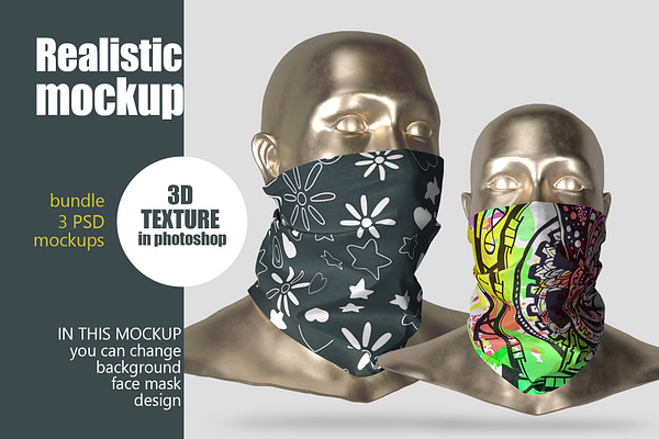 Download Bundle 3psd face masks mockups | Creative Photoshop ...