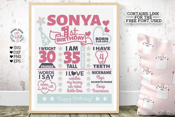 Download Baby Boy Birth Announcement Chart Pre Designed Illustrator Graphics Creative Market