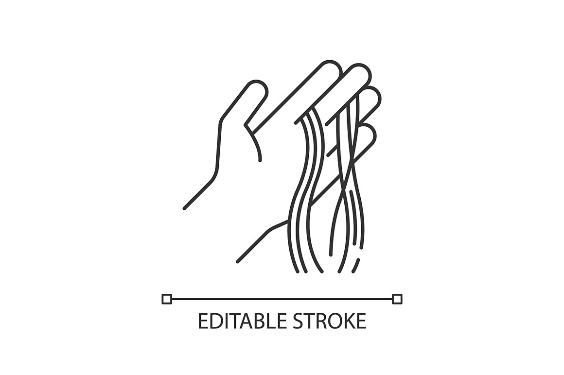 Hair strands on hand linear icon | Pre-Designed Photoshop Graphics ...