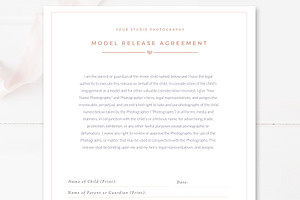 Adult Minor Model Release Template Creative Photoshop Templates Creative Market