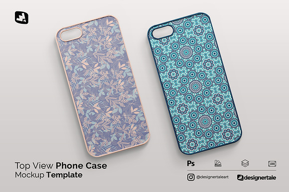 Download Top View Phone Case Mockup Creative Photoshop Templates Creative Market