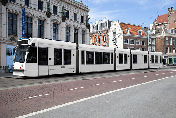 City Tram Wrap Mockup Creative Photoshop Templates Creative Market