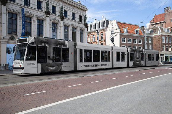 Download City Tram Wrap Mockup Creative Photoshop Templates Creative Market