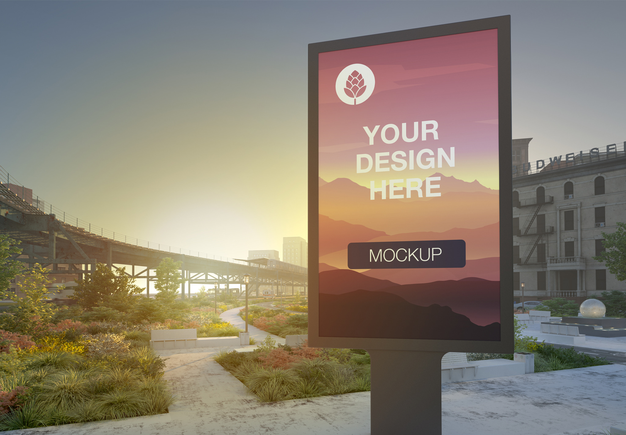 Download Billboard Advertising Kiosk Mockup Creative Photoshop Templates Creative Market