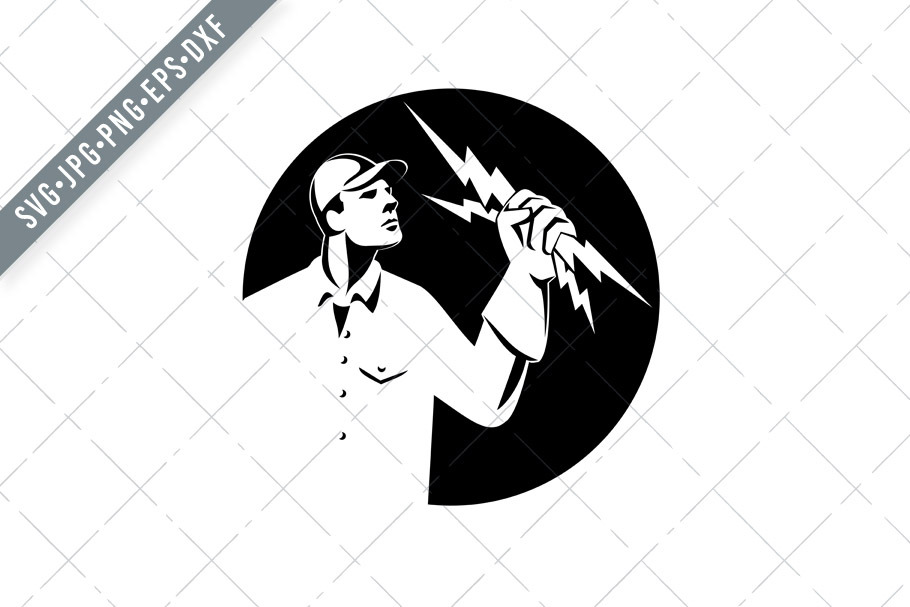 Download Power Lineman Lightning Bolt Svg Pre Designed Illustrator Graphics Creative Market