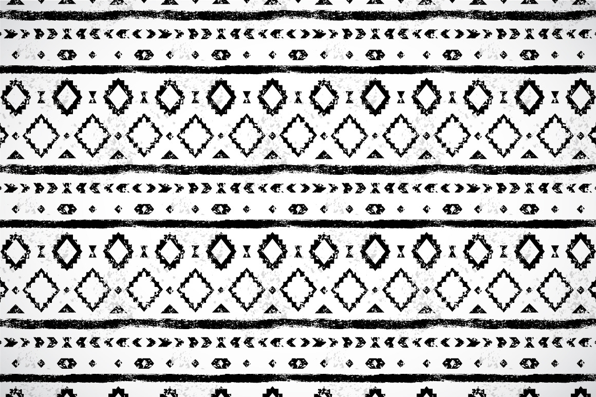 Black White Aztec Seamless Pattern 