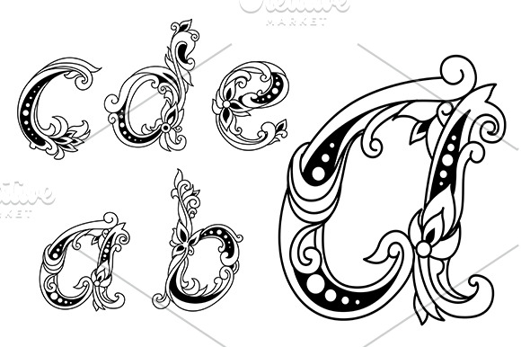 Calligraphic floral lower case alpha | Graphics ~ Creative Market