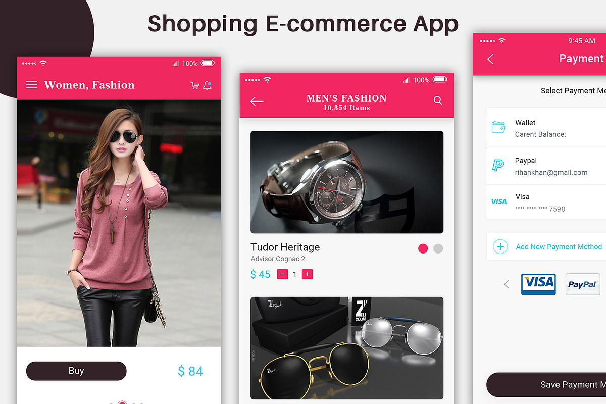 E-Commerce mobile app ui design psd | Creative Illustrator Templates ...