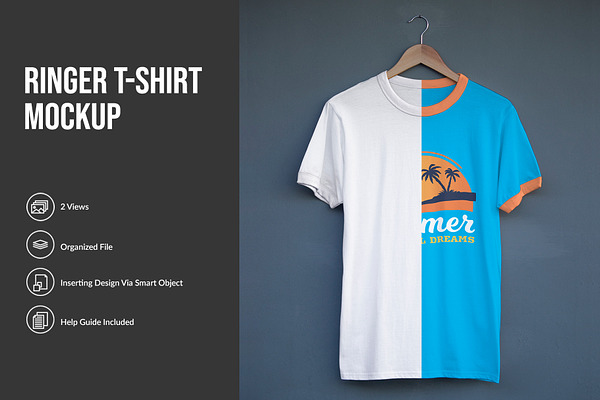 Ringer T Shirt Mockup Creative Photoshop Templates Creative Market