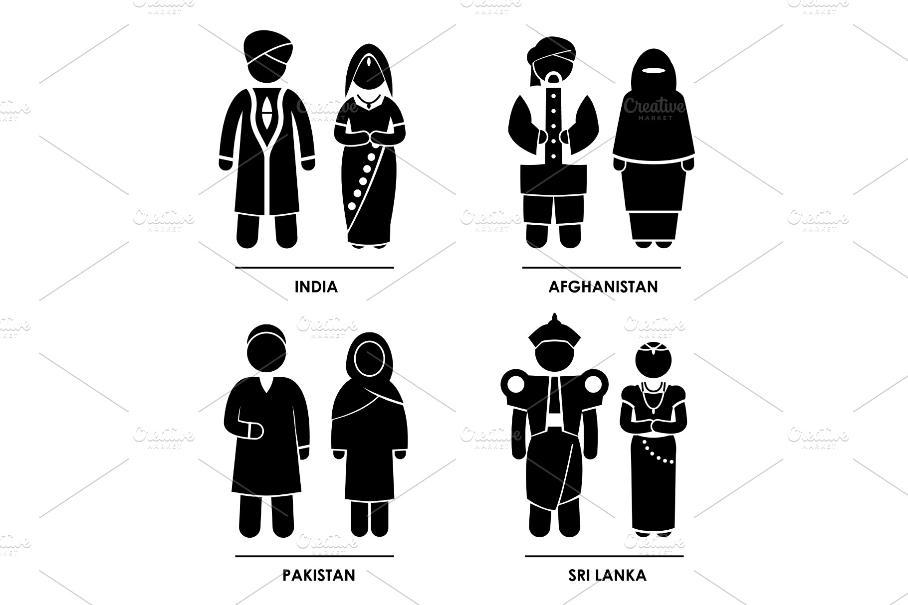 South Asia Traditional Clothing Icon | Icons ~ Creative Market