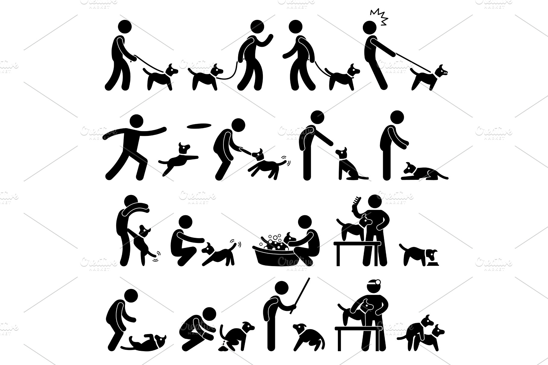 Dog Obedient Training Pictogram Icon | Icons ~ Creative Market