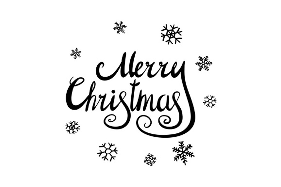 Merry Christmas calligraphy. vector | Pre-Designed Illustrator Graphics ...