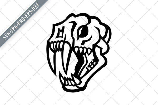 Download Skull Of Saber Toothed Cat Svg Pre Designed Illustrator Graphics Creative Market PSD Mockup Templates