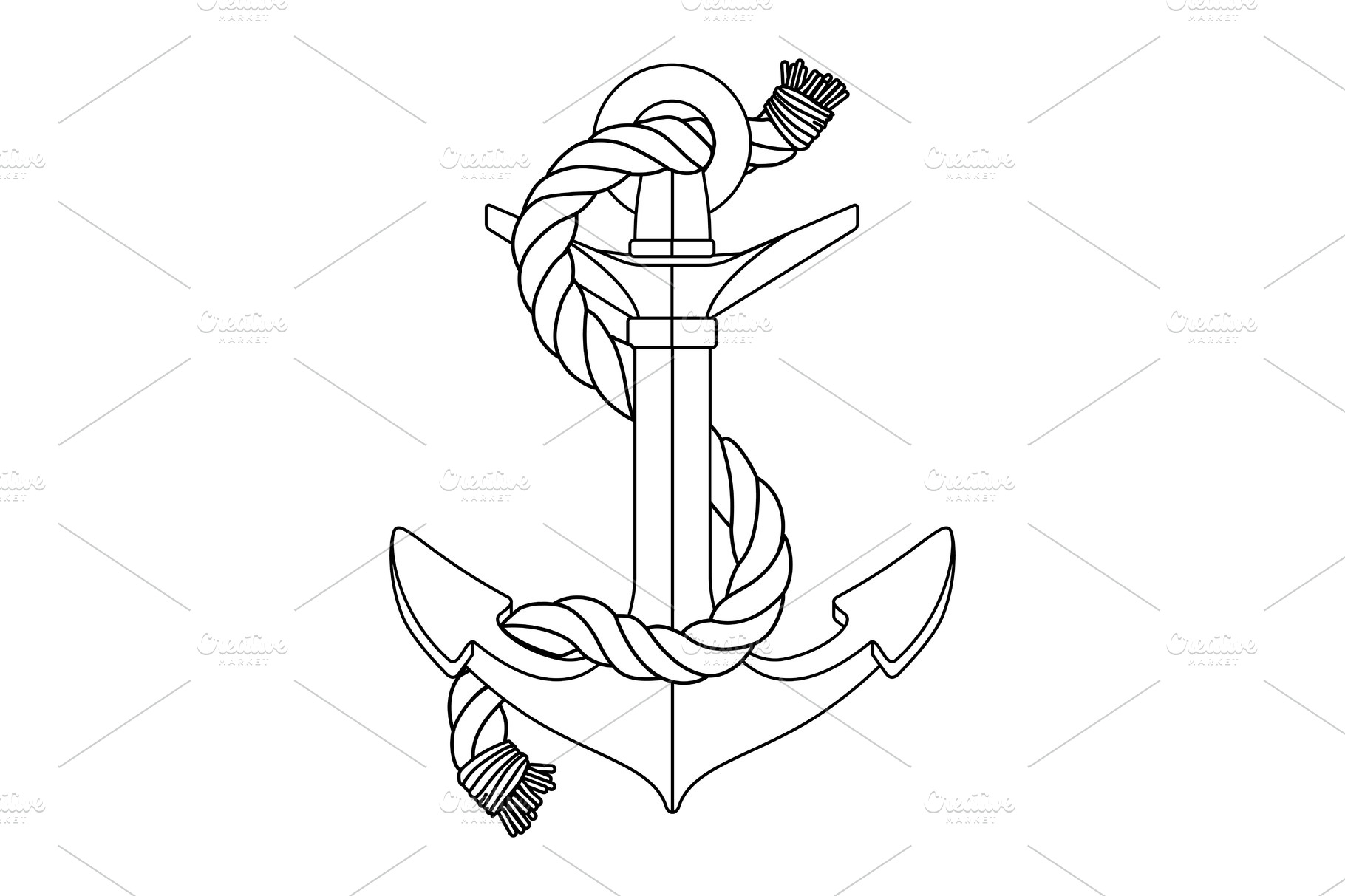 vector black white sea anchor pre designed vector graphics creative market creative market