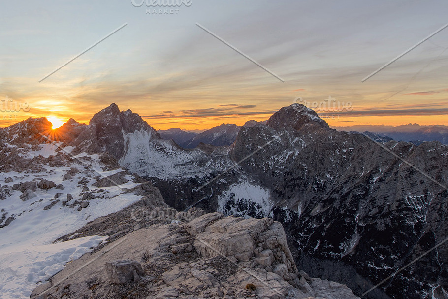 Beautiful Sunset In The Mountains Stock Photo Containing Mountain And Sunset High Quality Nature Stock Photos Creative Market