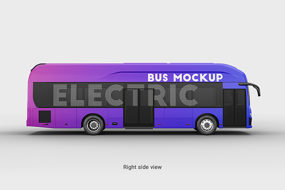 Download Electric Bus Mockup Creative Photoshop Templates Creative Market