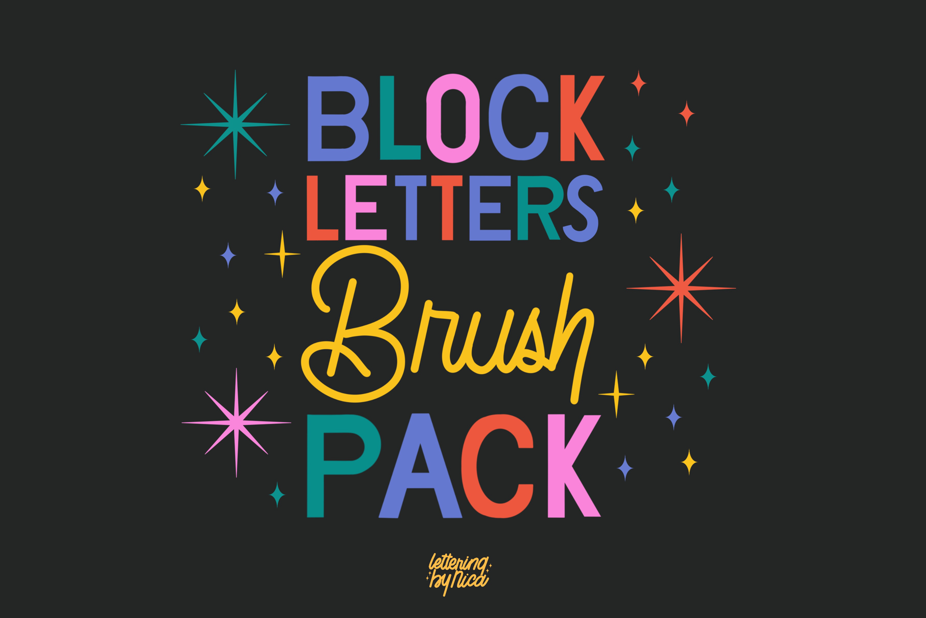 Block Letter Brushes for Procreate | Creative Market