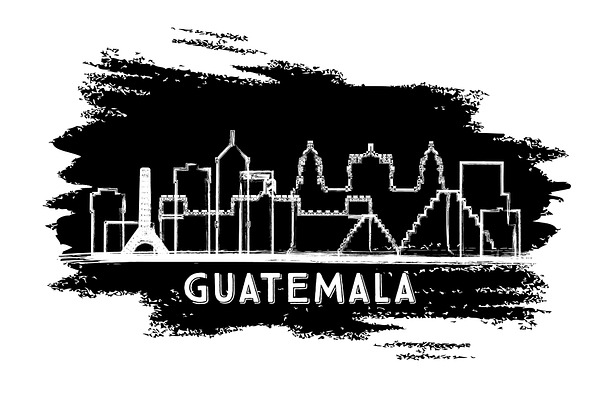 Guatemala City Skyline Silhouette Pre Designed Photoshop Graphics Creative Market