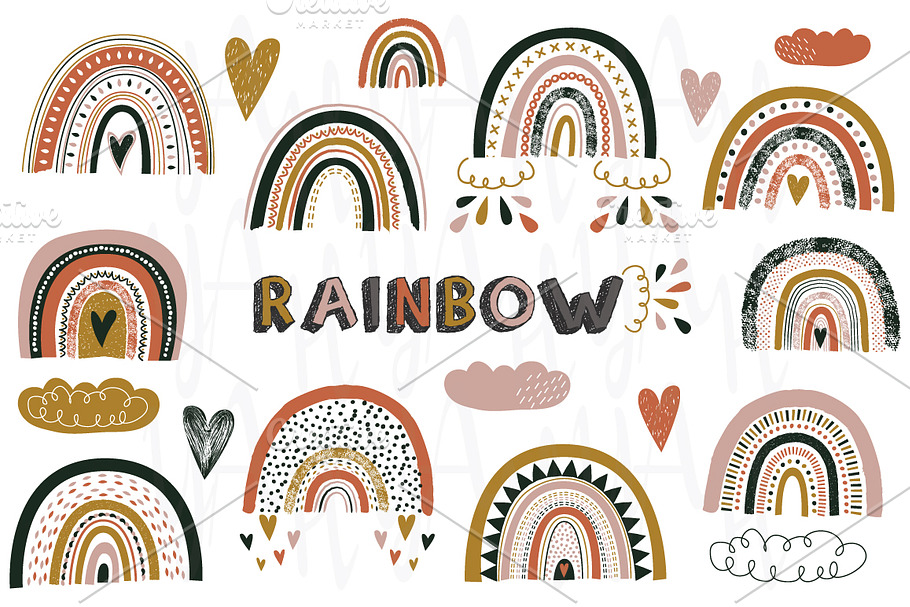 Download Cute Boho Rainbow Collections | Pre-Designed Photoshop ...