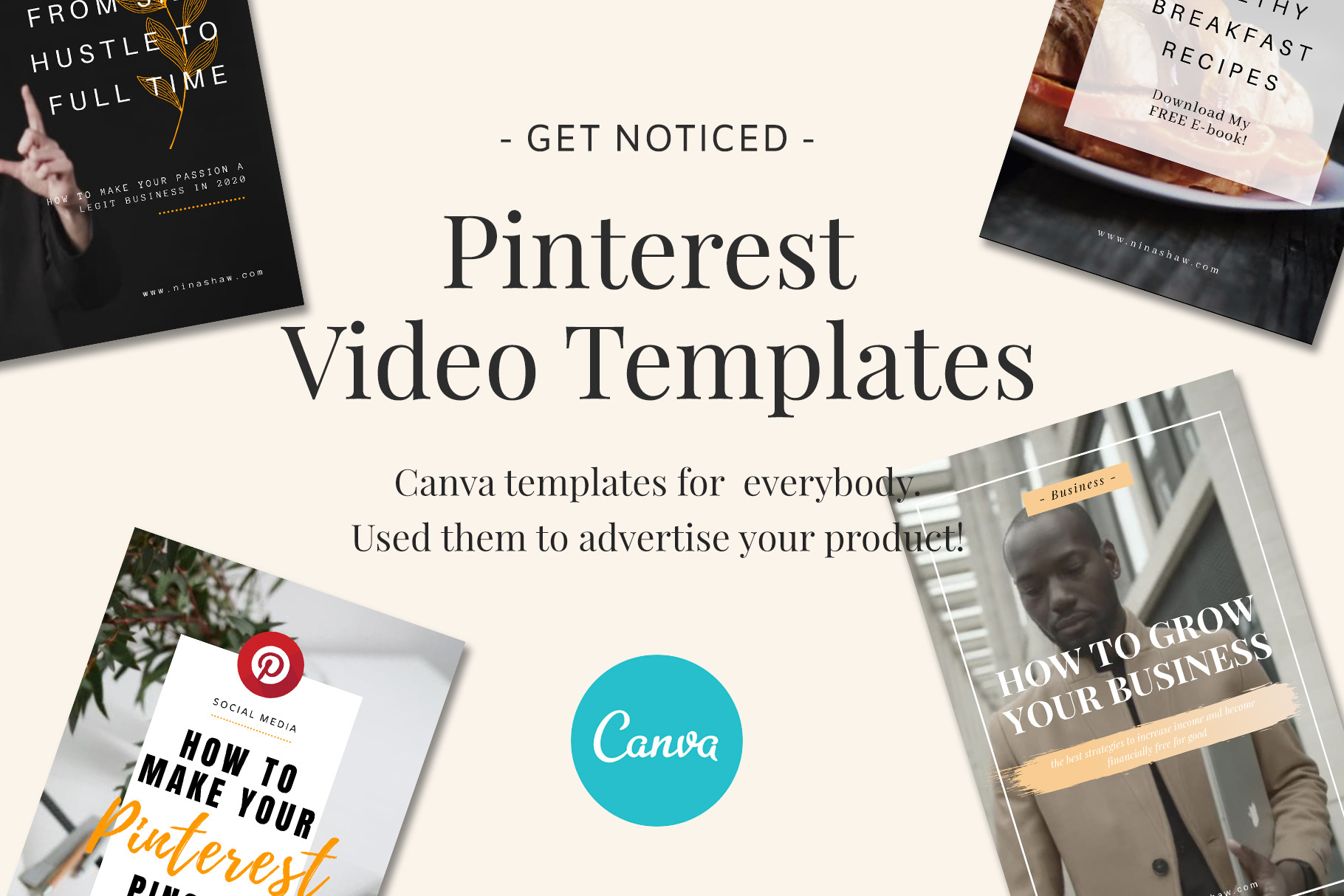 Canva Pinterest Video Templates | Social Media Templates ~ Creative Market