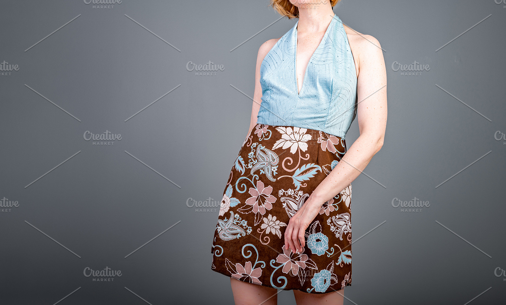 Photo Set Fashion Halter Top Dress Beauty And Fashion Stock Photos