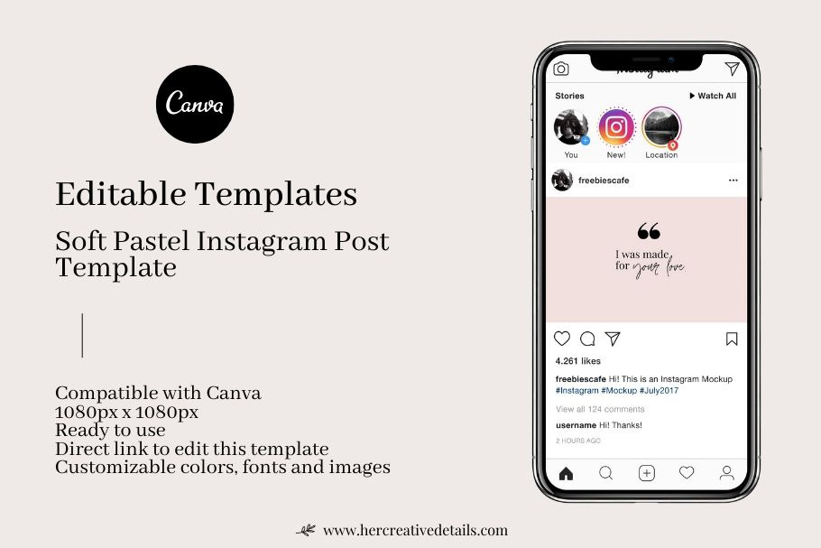 Instagram Post Canva Templates Creative Canva Templates Creative Market