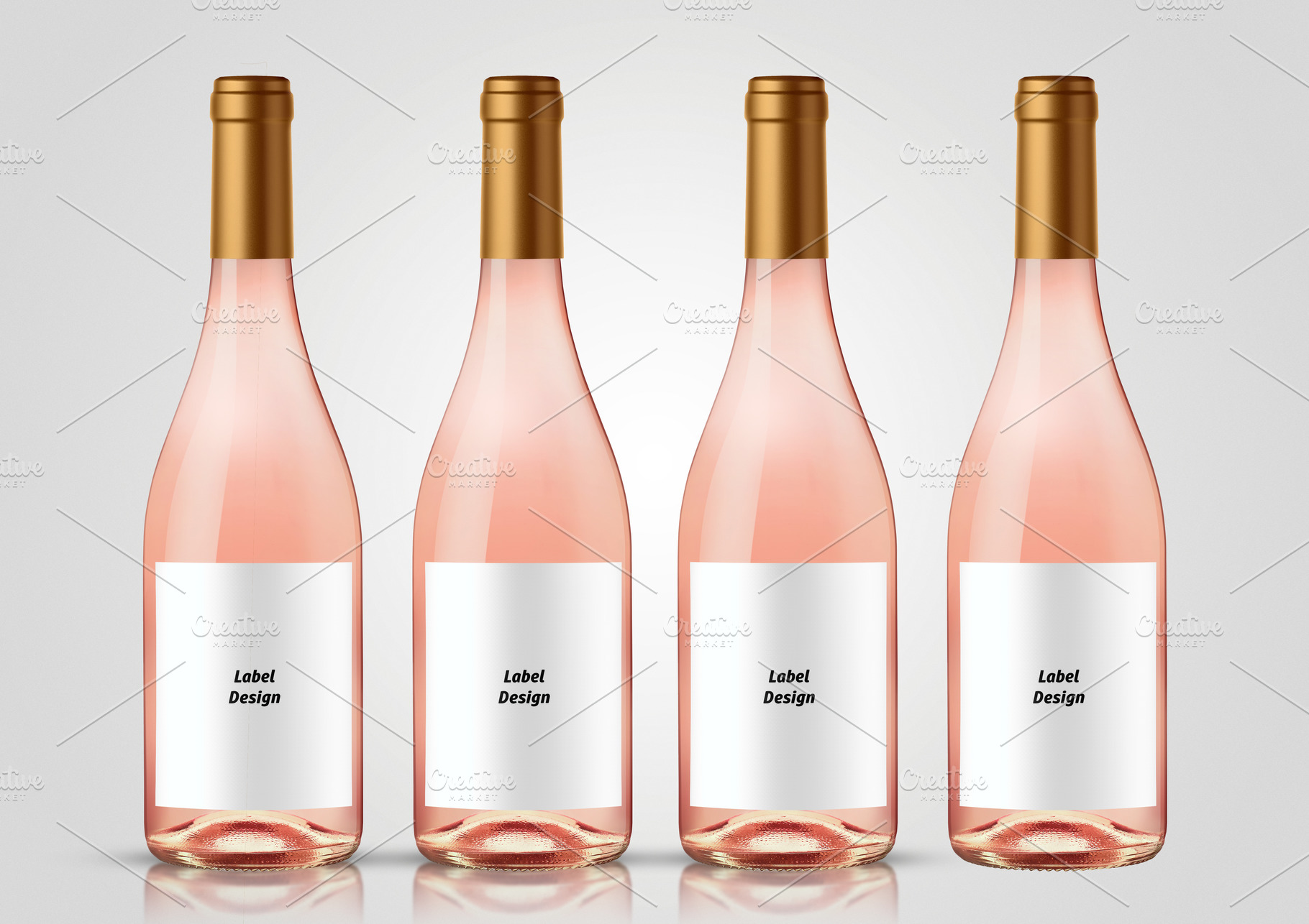 Download Mockup 4 bottle rose wine 2 featuring alcohol, alcoholic drinks, and | High-Quality Food Images ...