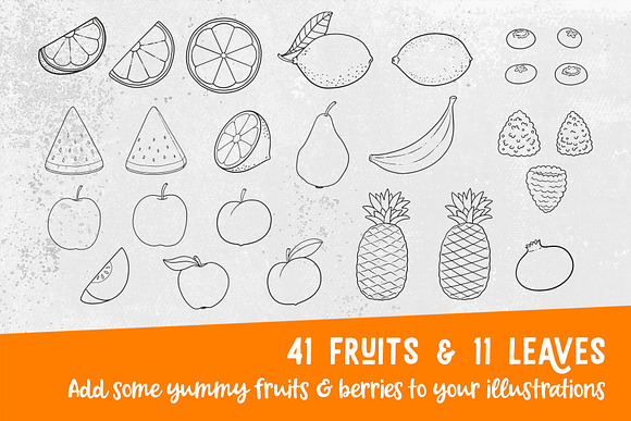 Fruit Food Procreate Brush Stamps IPAD Graphic by