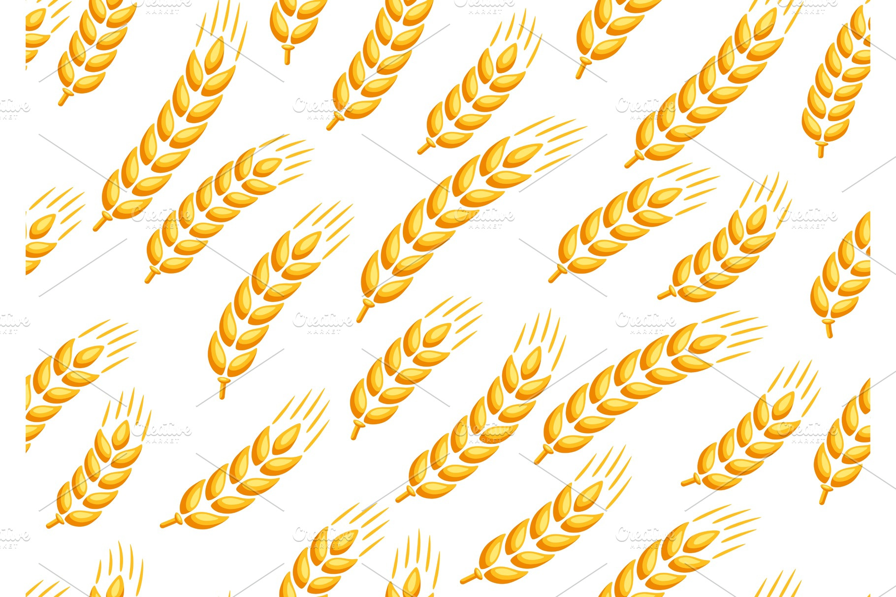 Seamless Pattern With Wheat Pre Designed Vector Graphics Creative