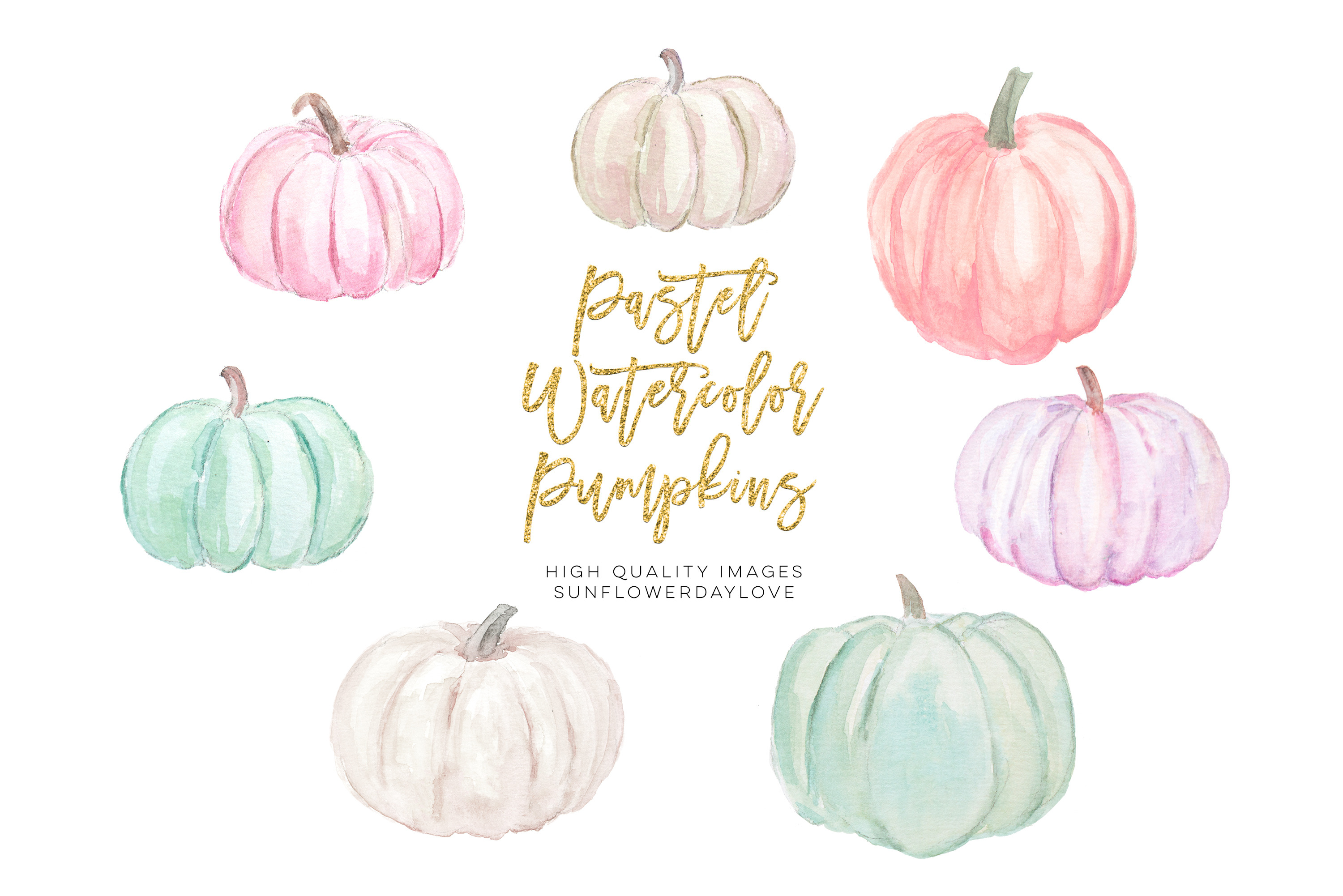 Download Pastel Watercolor Pumpkins Custom Designed Illustrations Creative Market