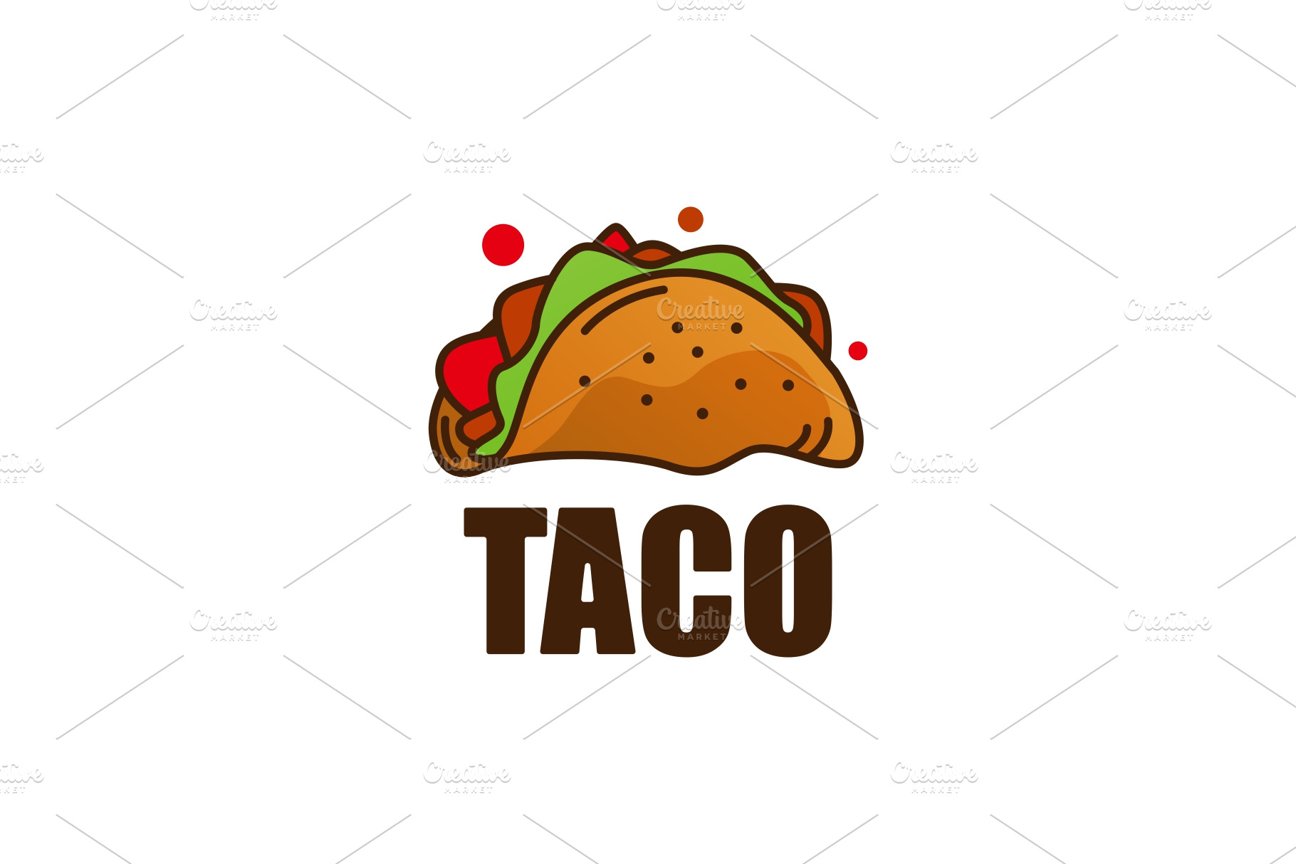 taco food logo vector icon Creative Illustrator Templates Creative