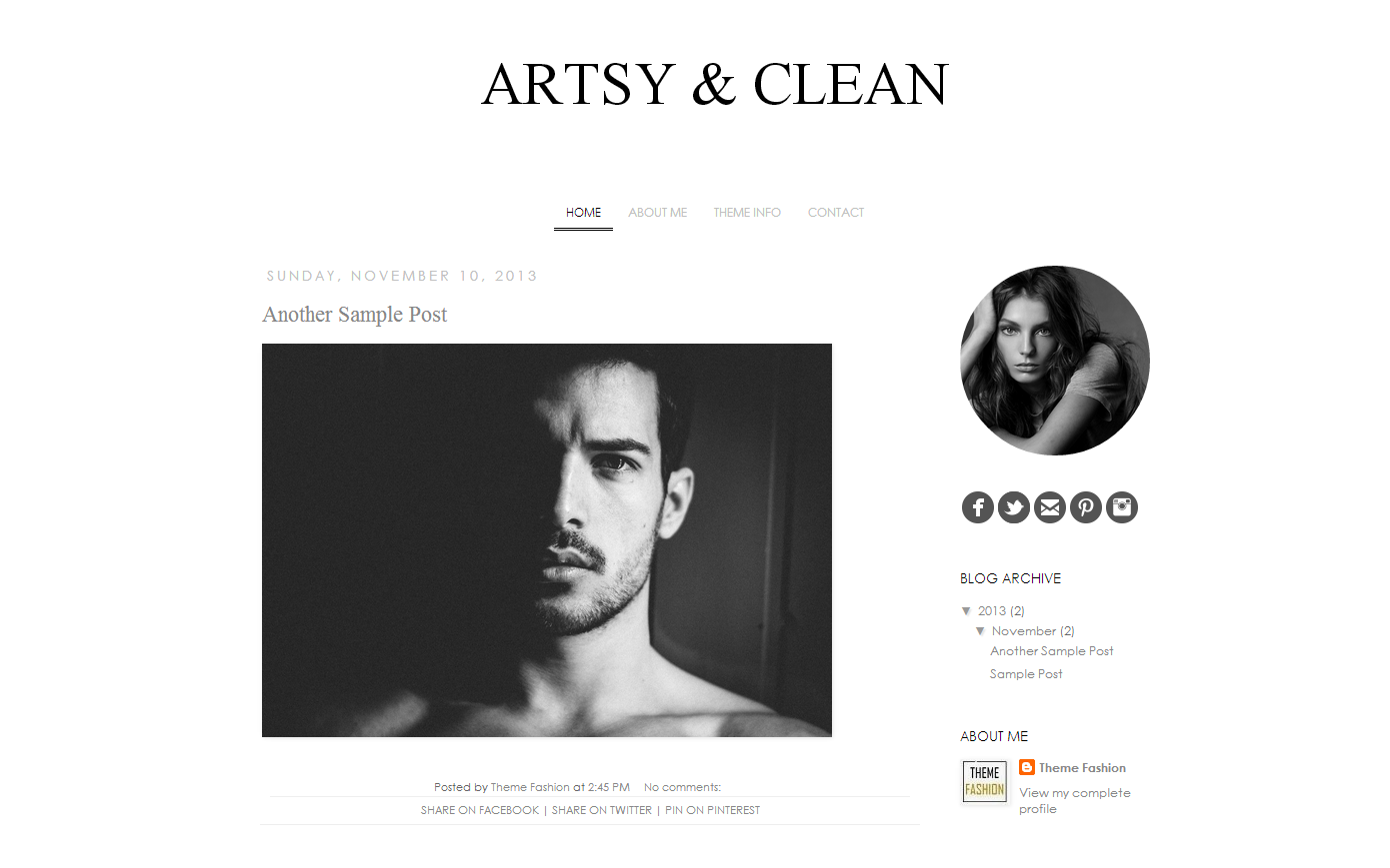 Blogger Template - Artsy and Clean | Templates & Themes ~ Creative Market