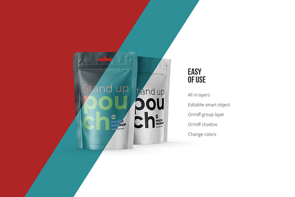 Download Stand Up Pouch Front And Half Side Creative Photoshop Templates Creative Market