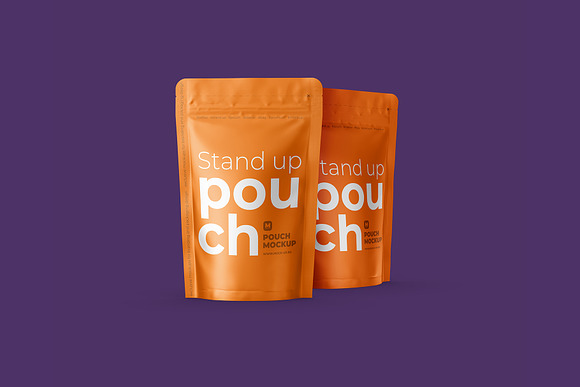 Download Stand Up Pouch Front And Half Side Creative Photoshop Templates Creative Market