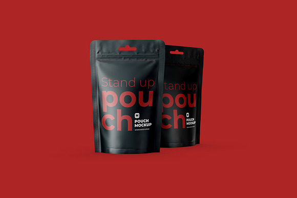 Download Stand Up Pouch Front And Half Side Creative Photoshop Templates Creative Market