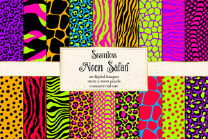 Download Neon Safari Digital Paper Pre Designed Photoshop Graphics Creative Market