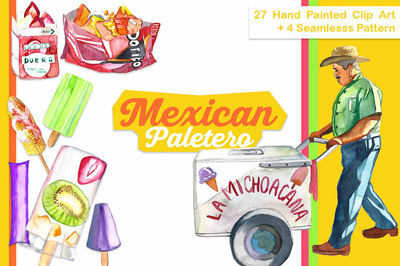 Mexican Paletero Ice Cream Man Clip Pre Designed Photoshop Graphics Creative Market