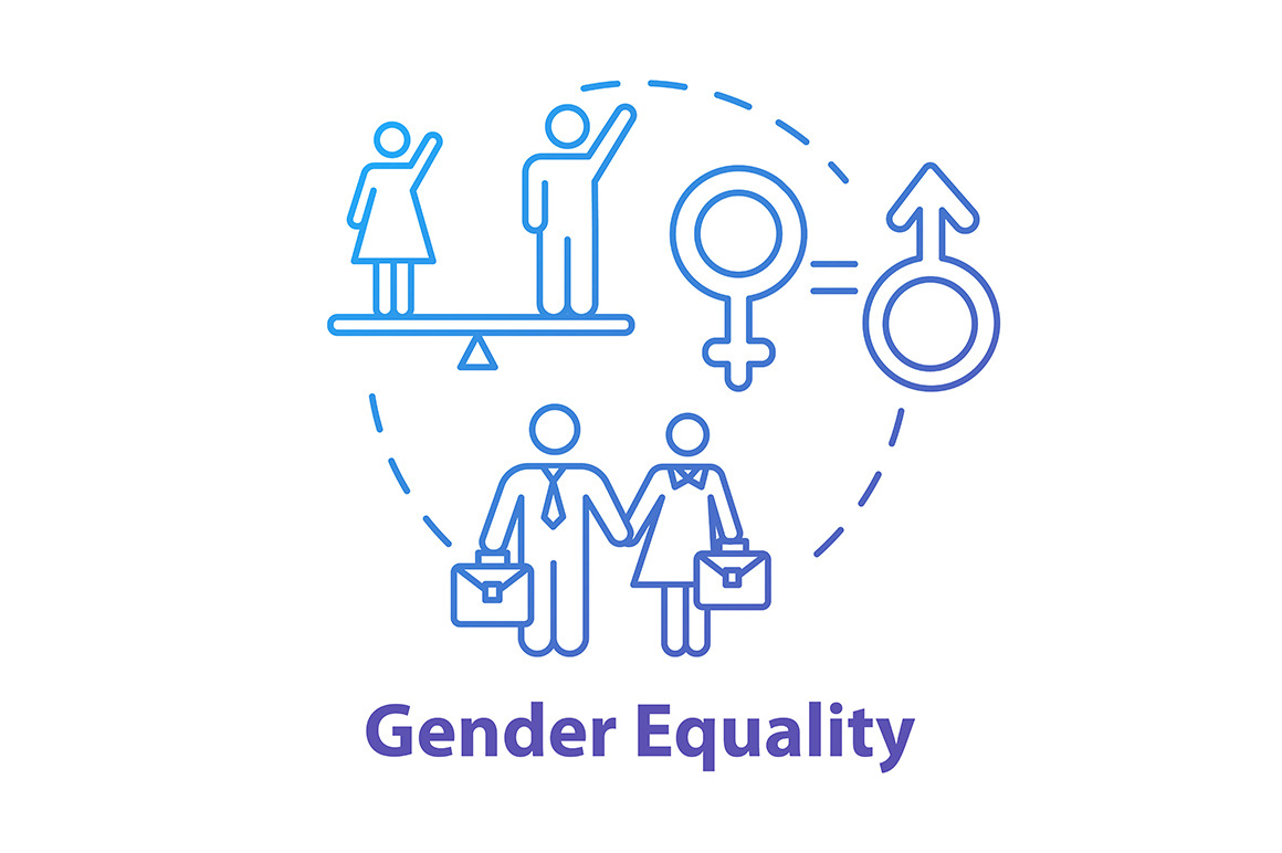 Gender equality blue concept icon | Outline Icons ~ Creative Market