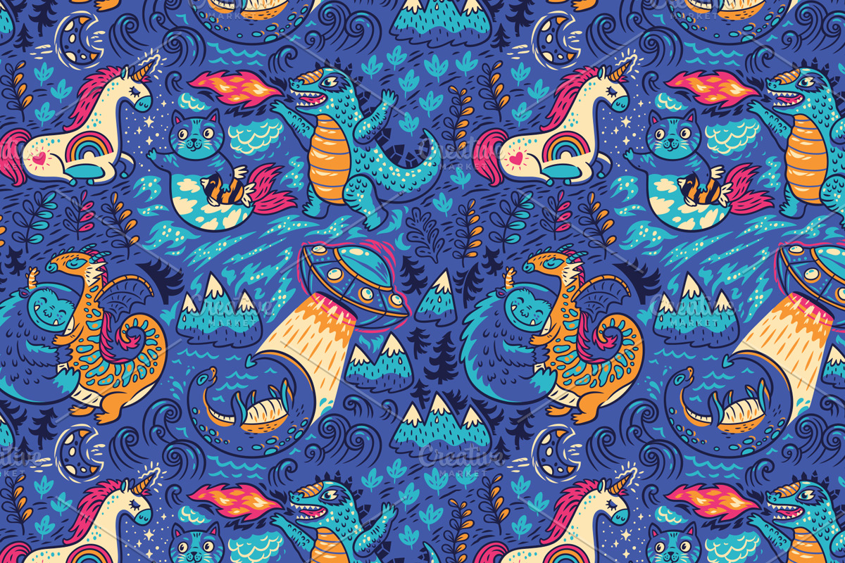 19 fantasy patterns PreDesigned Illustrator Graphics Creative Market