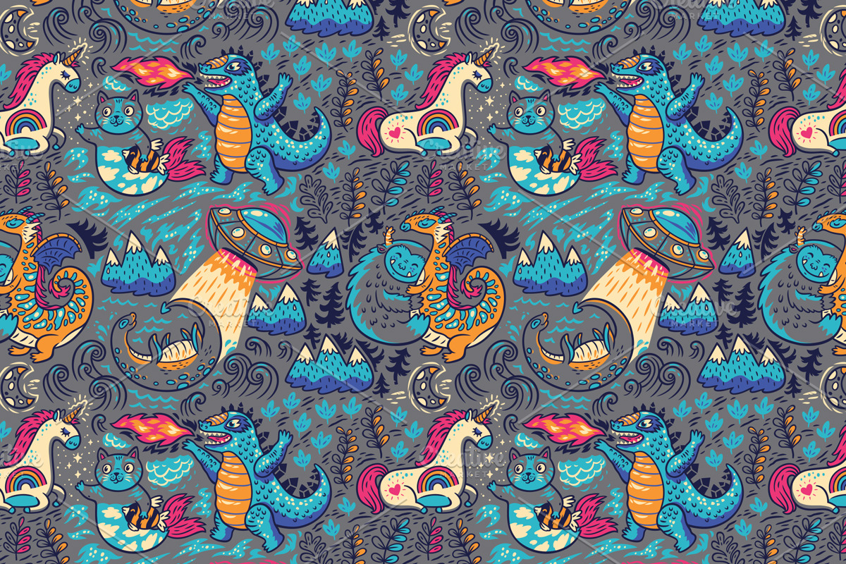 19 fantasy patterns PreDesigned Illustrator Graphics Creative Market